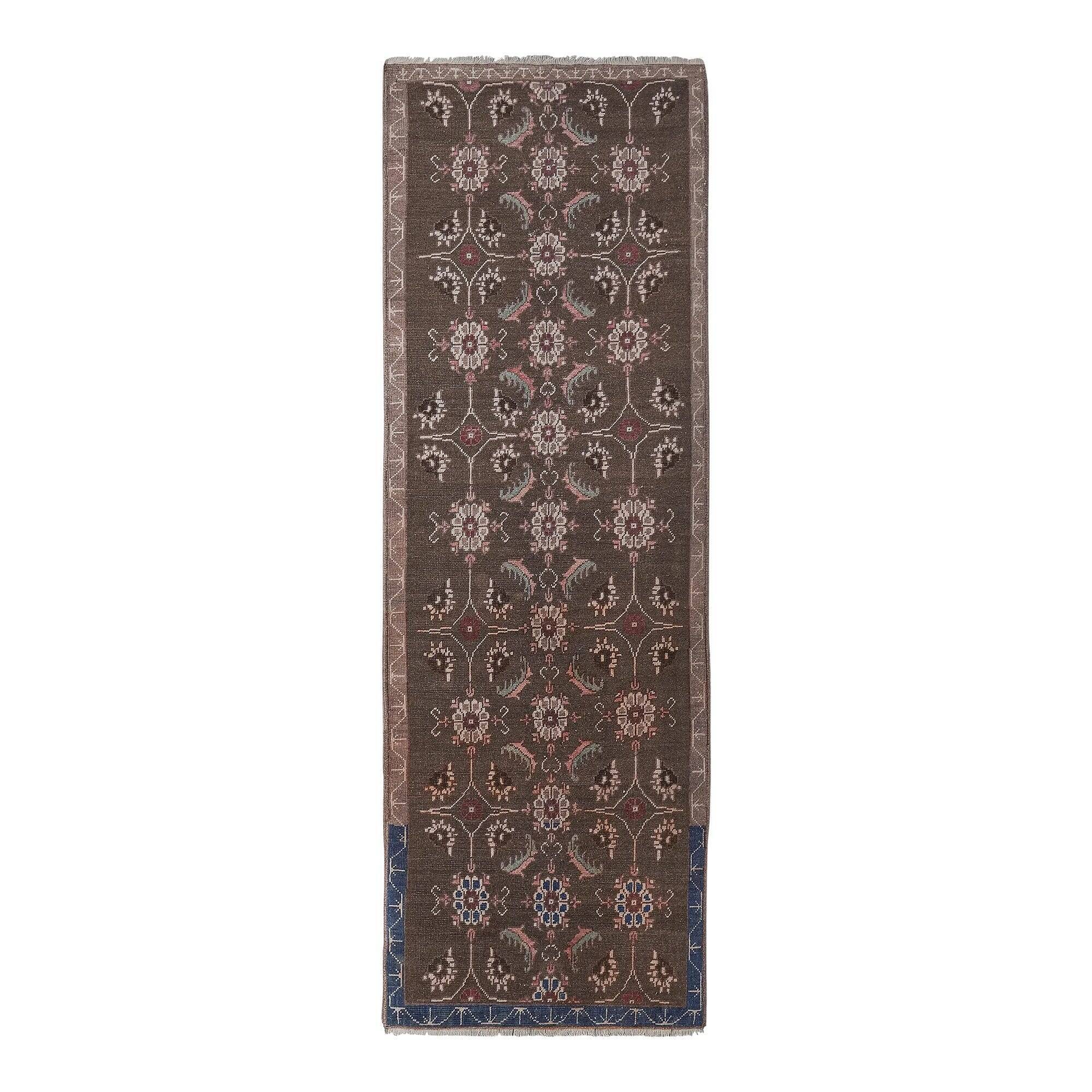 Vintage Turkish hallway rug 90x277 cm