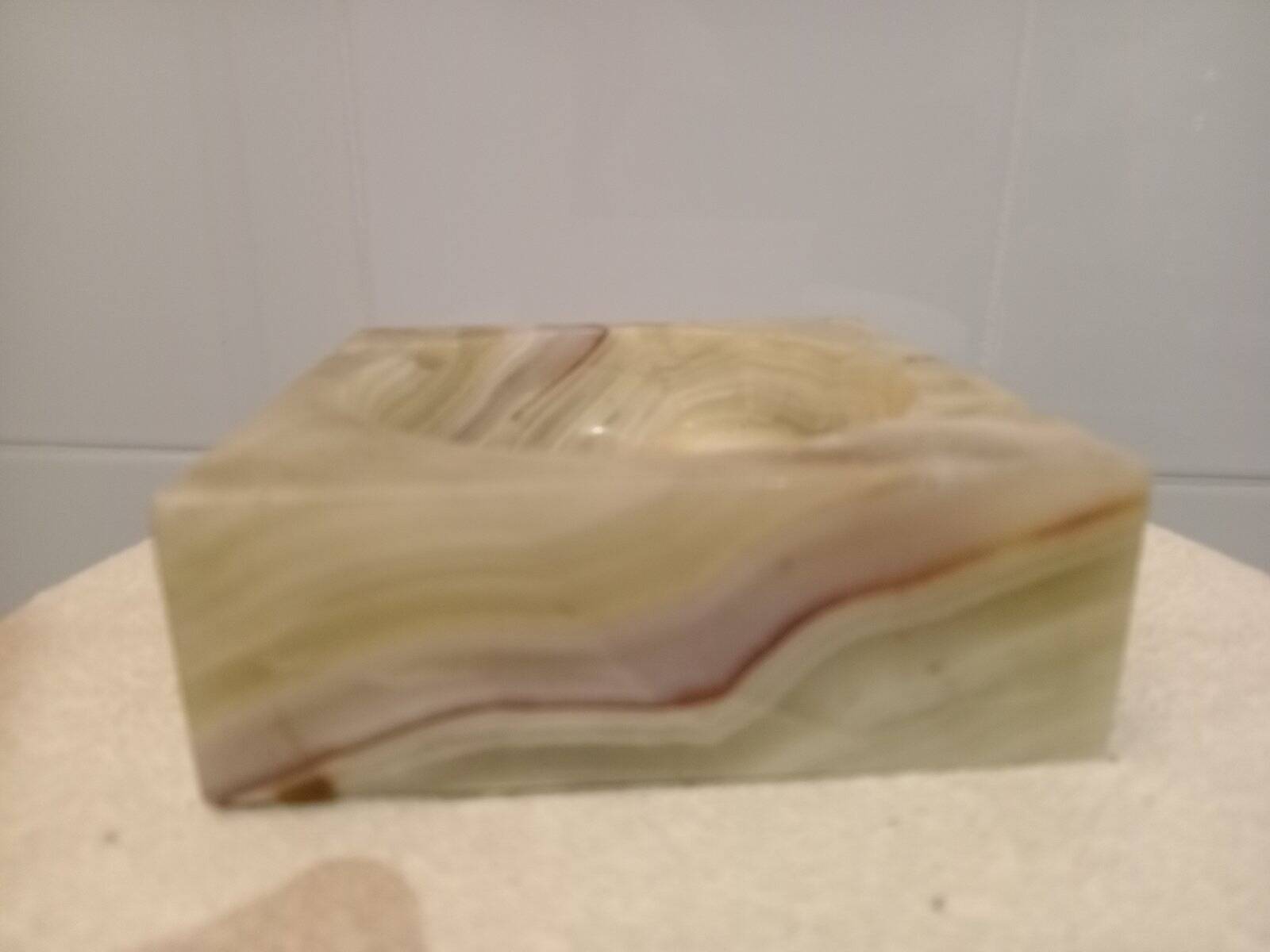 Square green onyx ashtray, 1970s