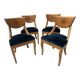 Set of four 20th-century Charles X style maple wood chairs