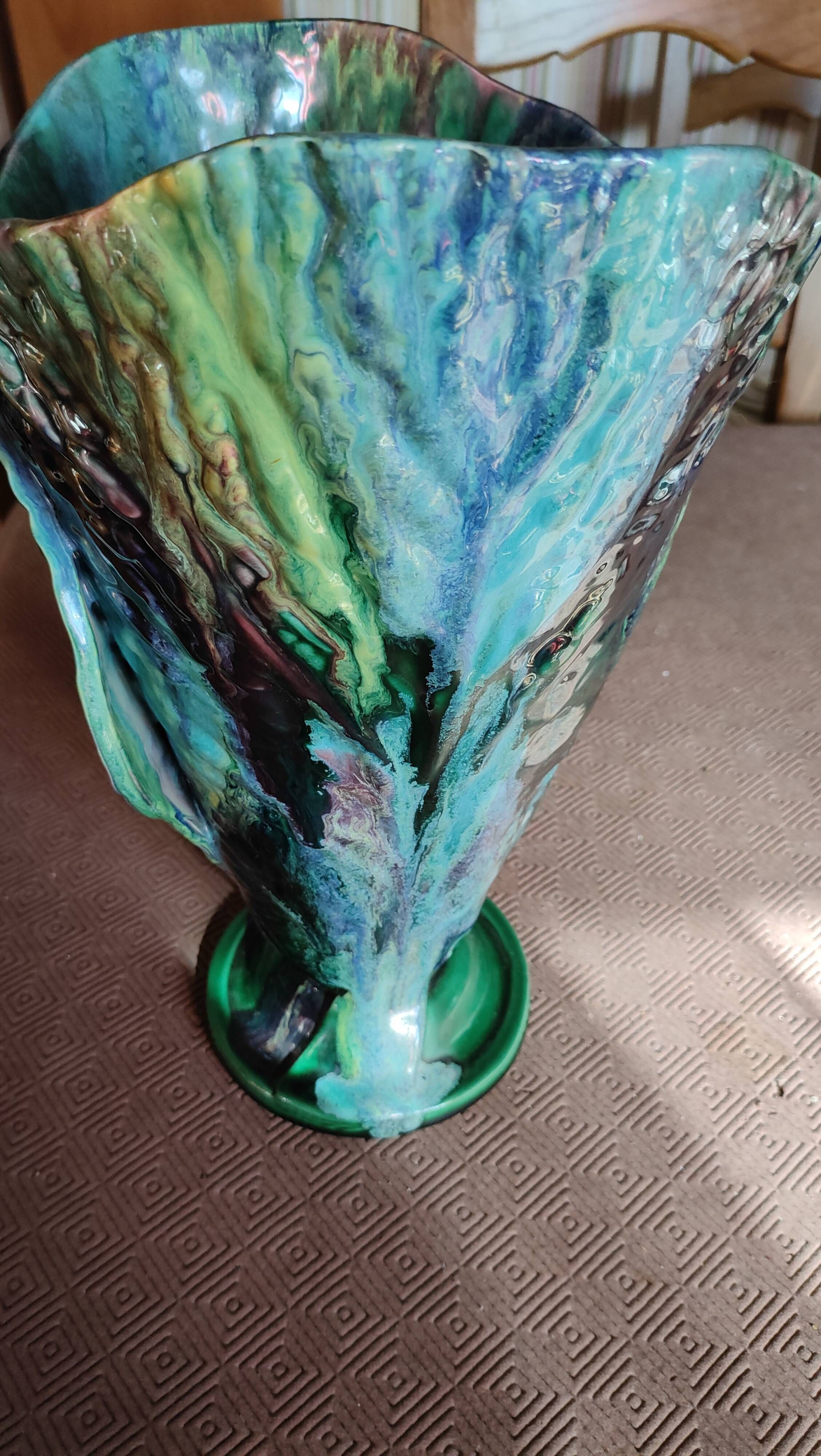 Vintage flared ceramic vase — Balma, Le Brusc (1950s-60s)