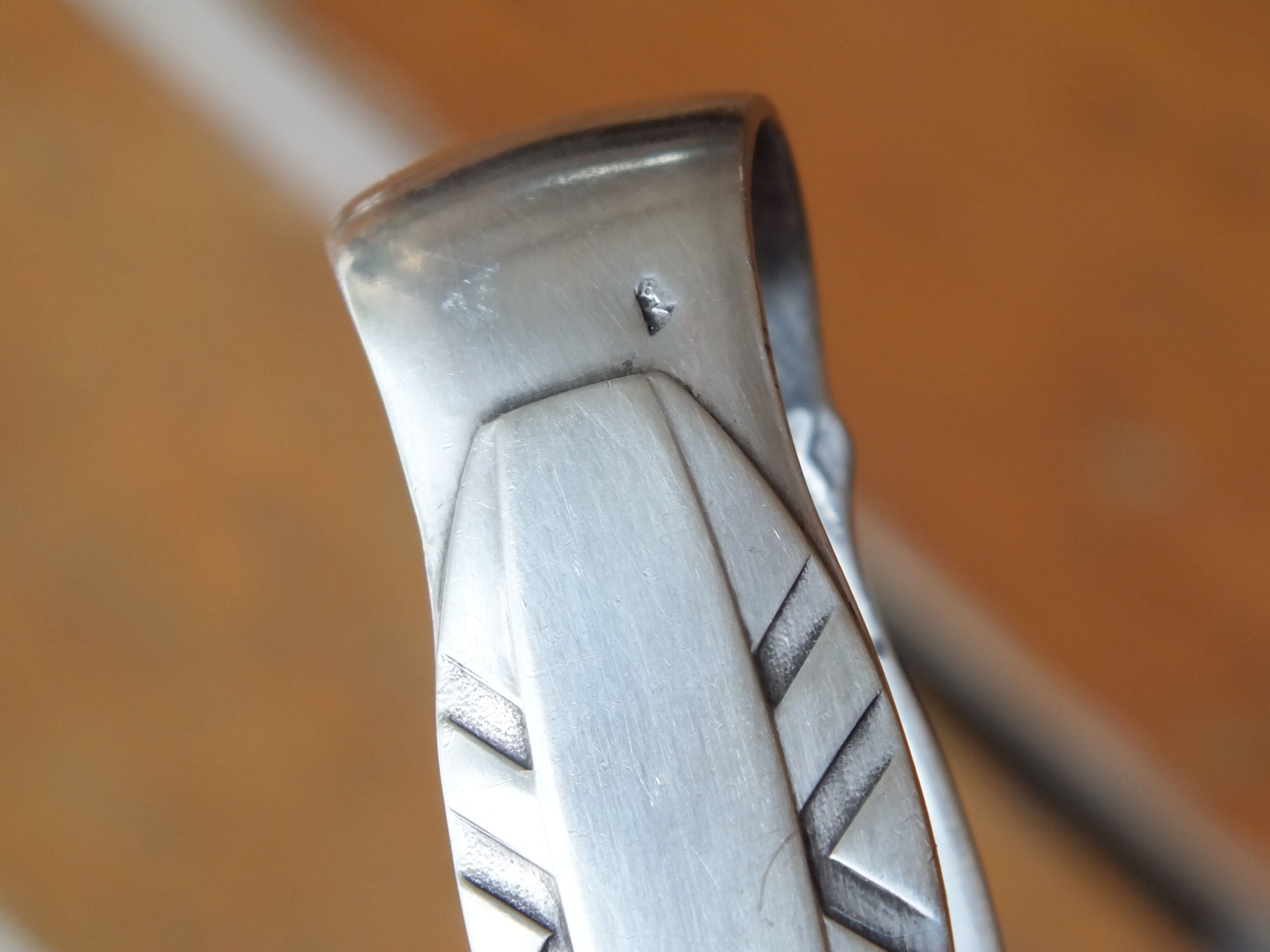 Solid silver sugar clamp Art Deco style