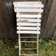 Pair of vintage white metal & wood folding garden chairs