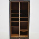 1960s beech tambour cabinet, czechoslovakia