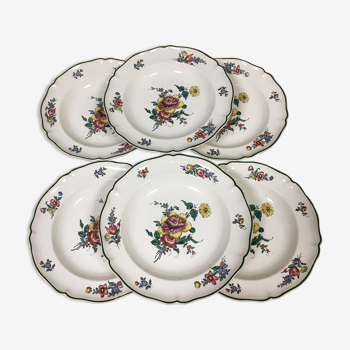 6 hollow plates Villeroy and Boch flower motifs