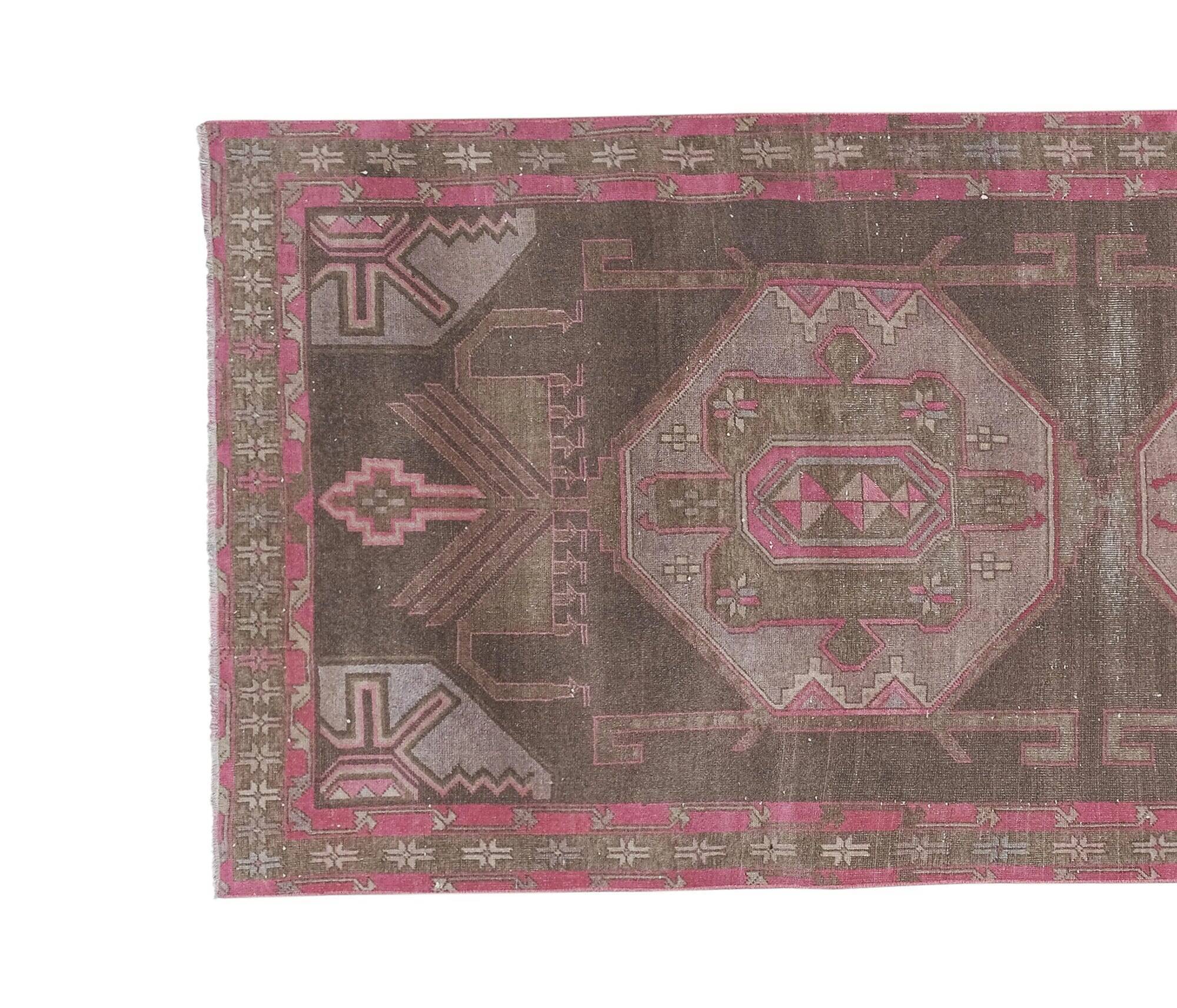 Vintage Turkish hallway rug 115x302 cm
