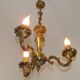 Quality Stamped Bronze French Mid-Century 3-Light Traditional Chandelier