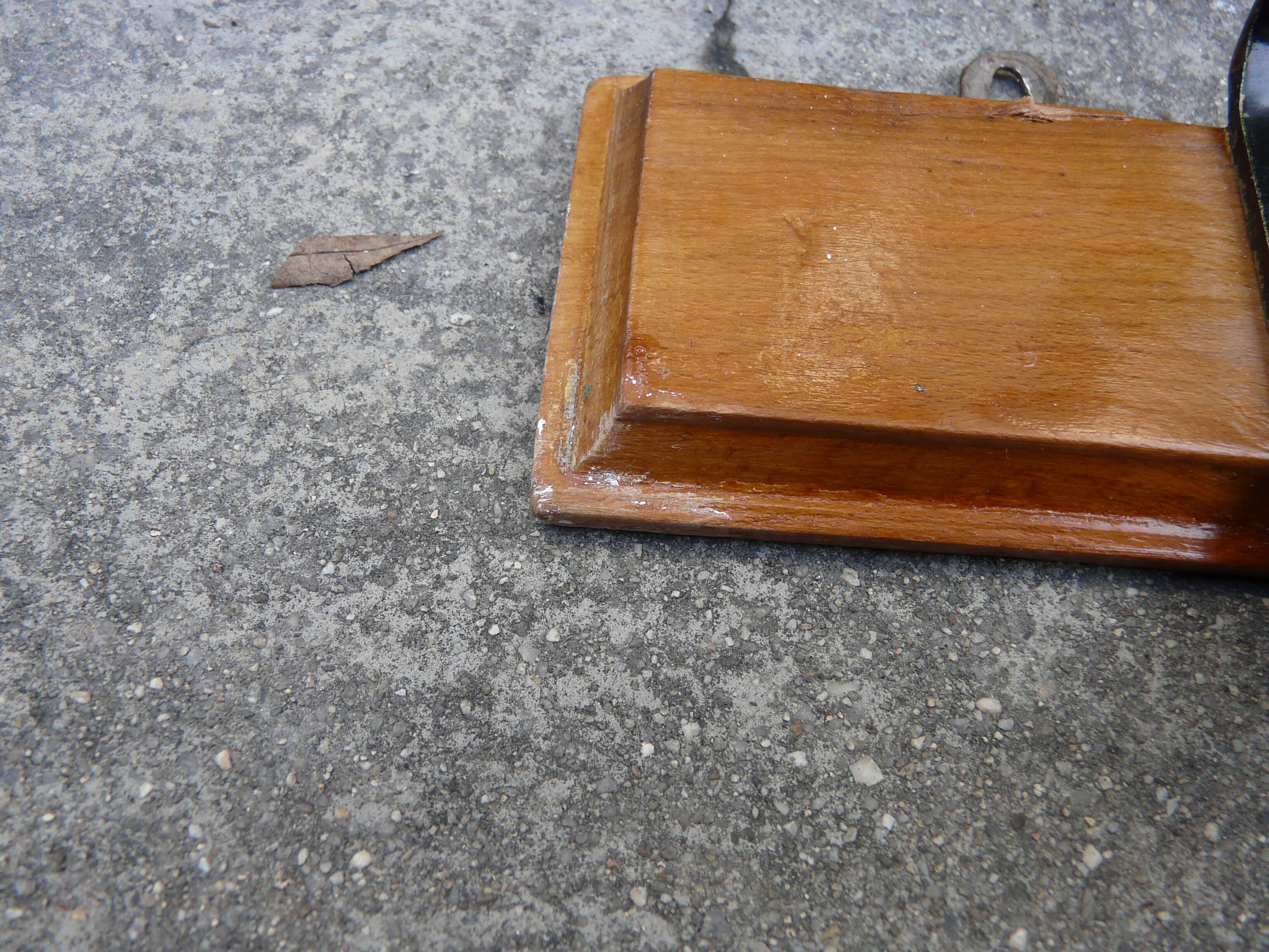Scandinavian wall coat rack in wood and metal 8 hooks 60s 70s