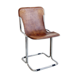 Chair 1960 leather and vintage metal