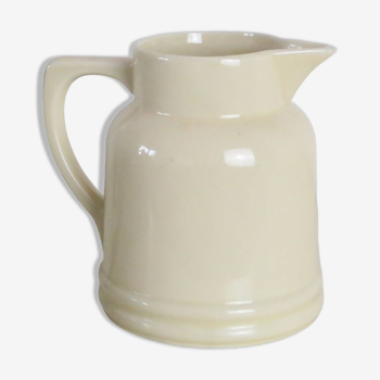 Water pitcher, beige ceramic, 1940s vintage French