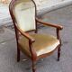 Imperial armchair in oak and beige velvet from the 19th century