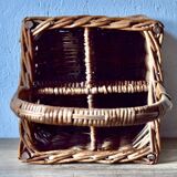 Panier de pique-nique vintage - porte-bouteilles en osier