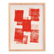 Abstract painting 30x40cm illustration in red signed eawy
