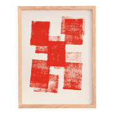 Peinture abstraite 30x40cm illustration rouge signée eawy