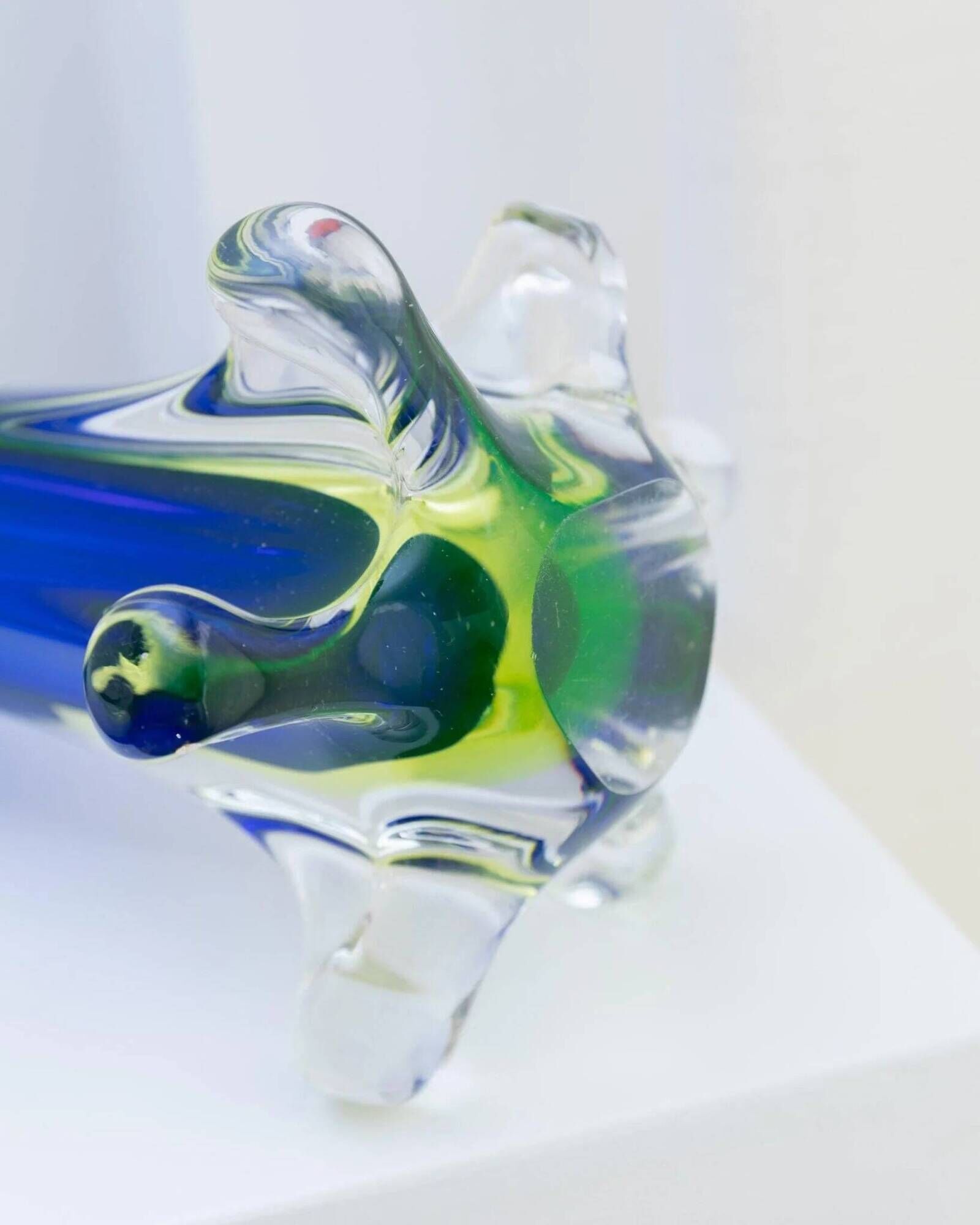 XXL Vase Fratelli Toso - blue Murano glass, Italy, 1970s