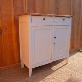 Buffet parisien en bois peint en blanc