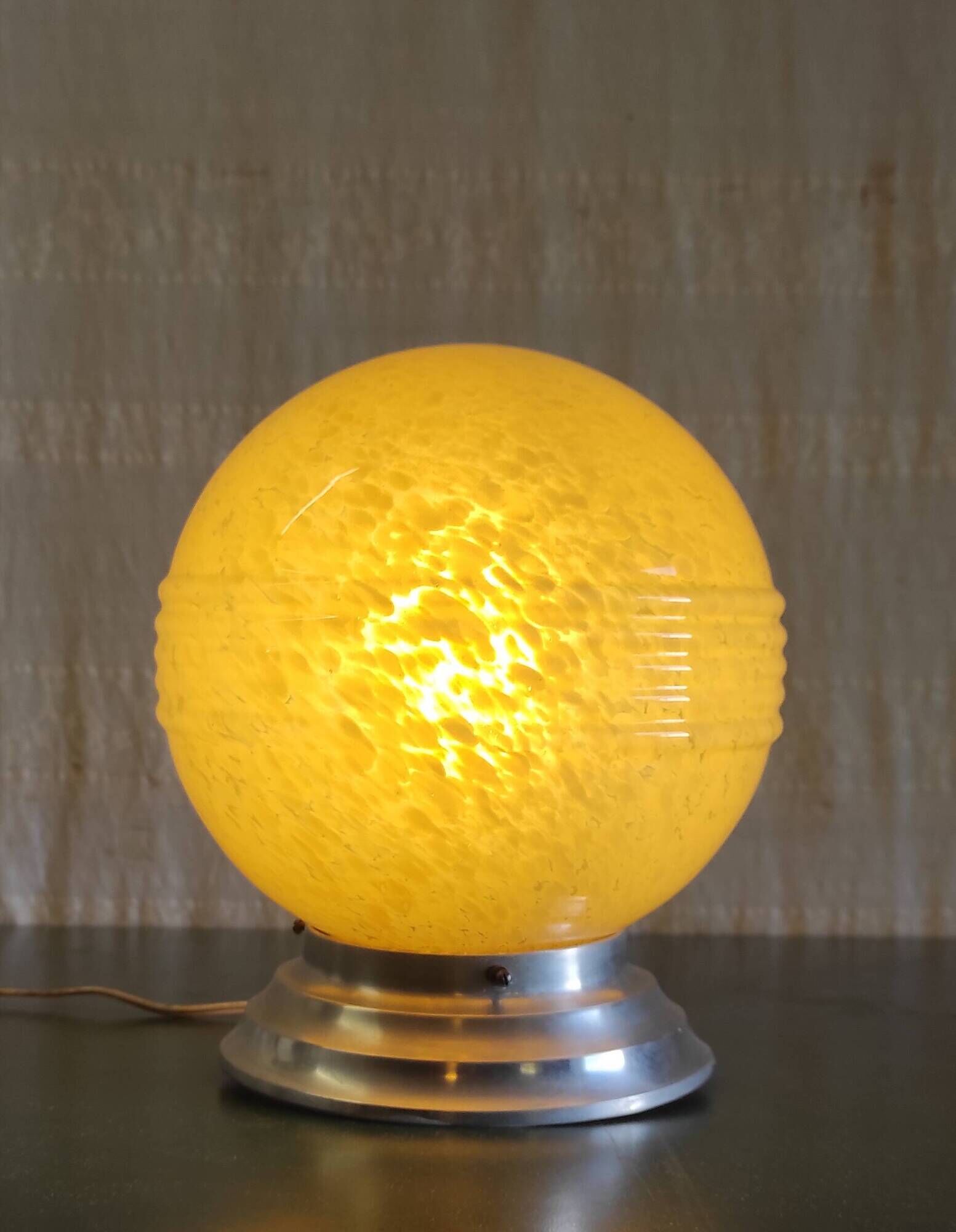Ceiling light, table lamp in Clichy glass, 1940s-1950s