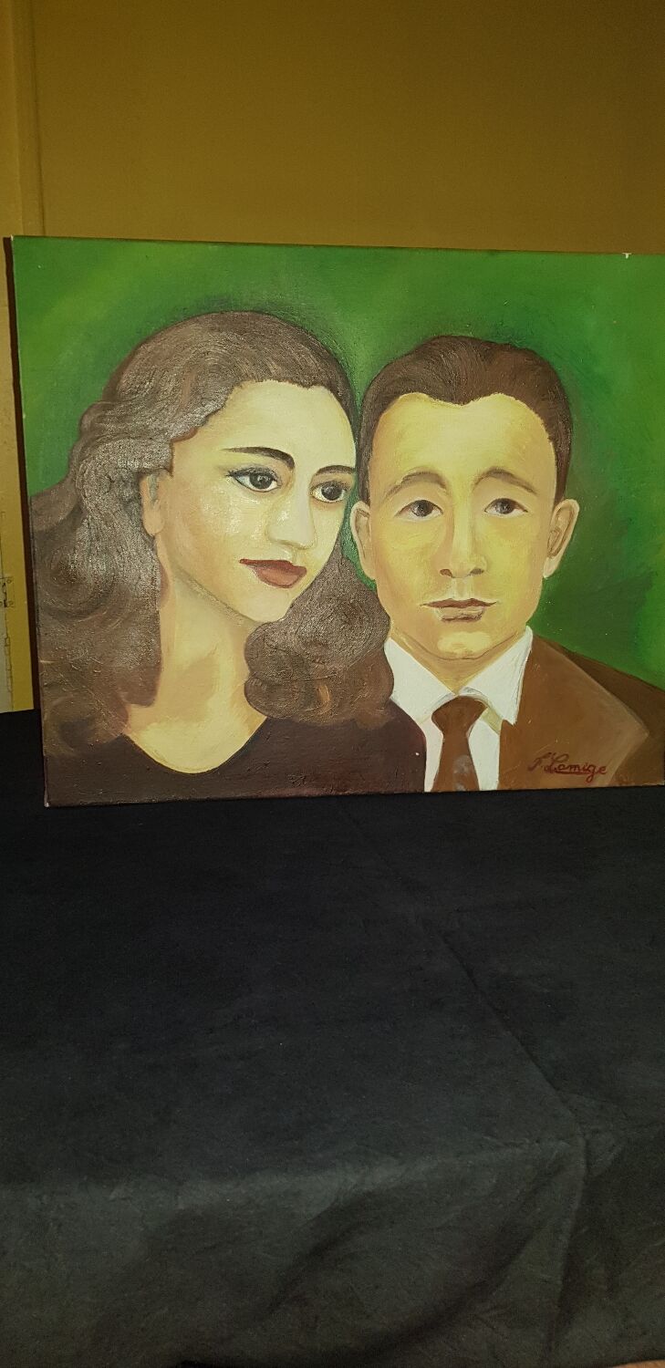 Oil on canvas signed F.Lamige.