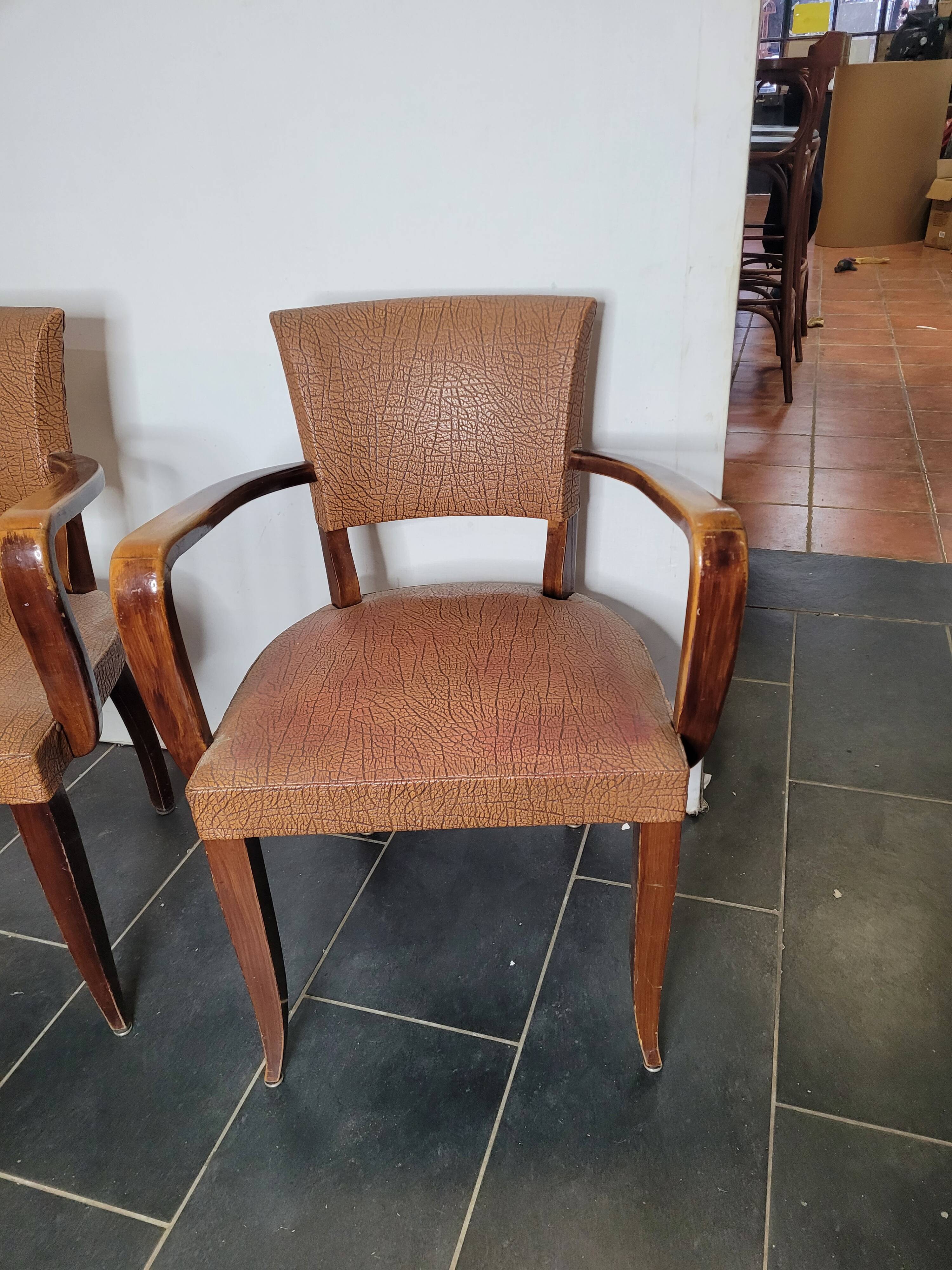 Pair of skai bridge armchairs