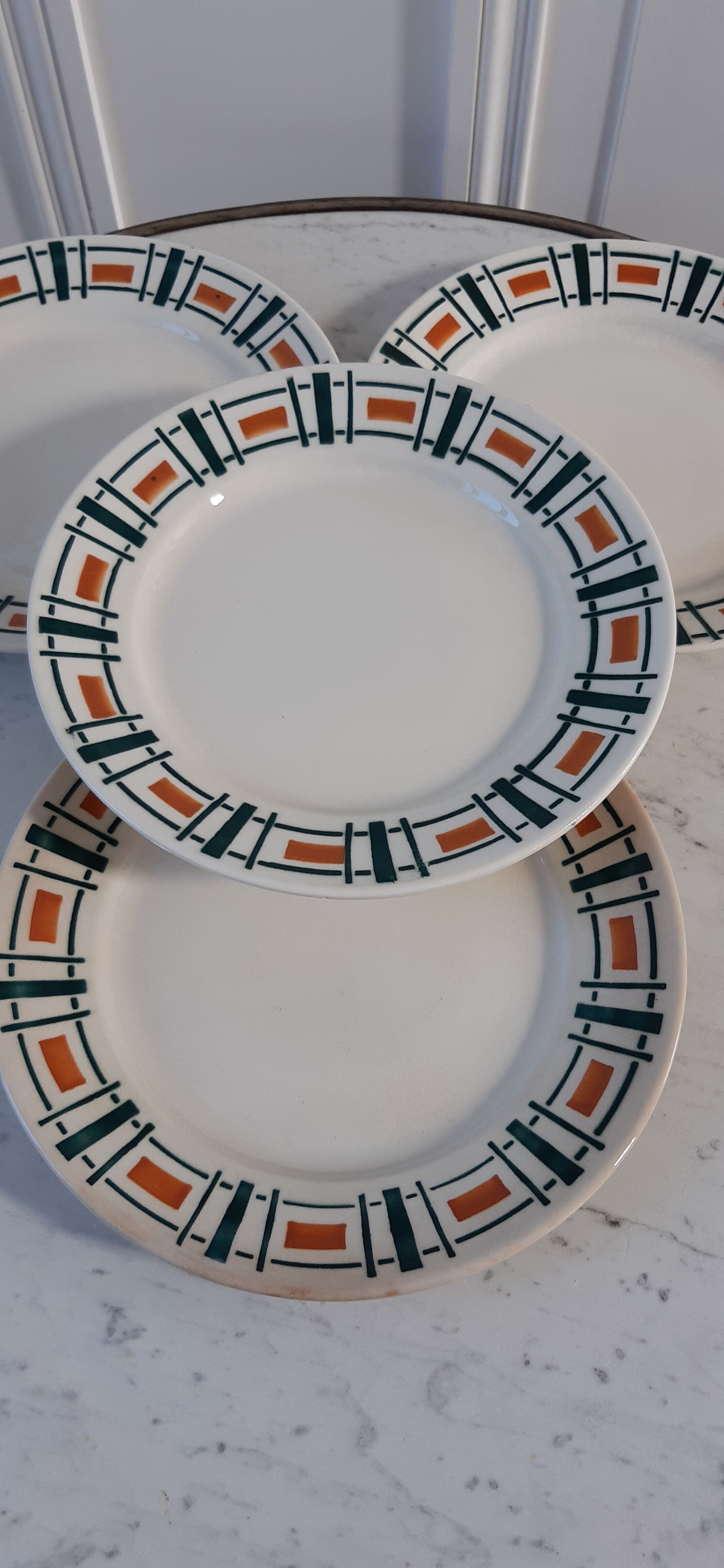 Set of 4 dessert plates Badonviller model Quiberon year 30