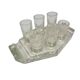 Art Deco vodka shot glasses from Hortensja Glassworks, Poland, 1950s, set of 7