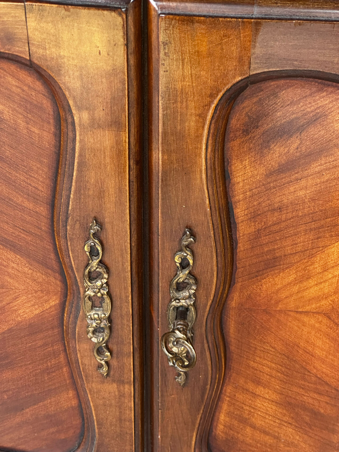 Sideboard, Louis XV style secretary in cherry wood, 1960s.