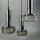 60s 70s 3-flame cascade lamp from Staff Leuchten Germany chrome glass