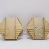 Pair of gold-plated aluminum wall lights by Jules Wabbes - 2 pairs available (1)
