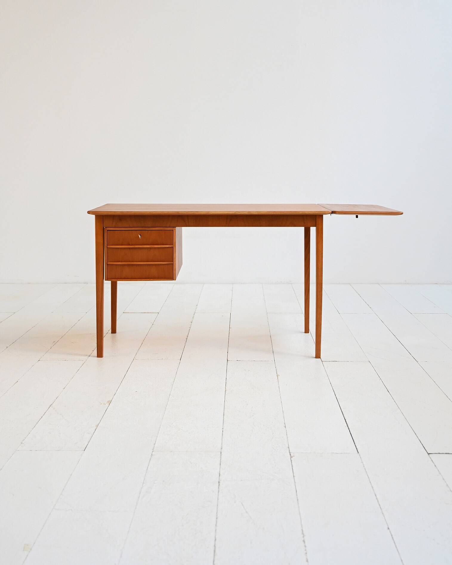 1960s teak desk with drop-leaf extension