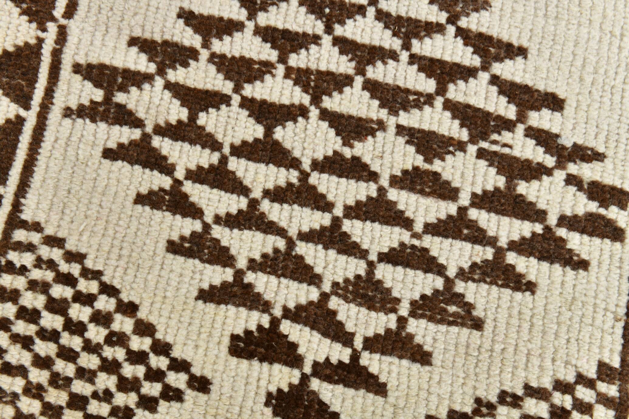 3x10 Brown Cream Kilim Runner Rug 82x320Cm