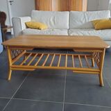 Rectangular rattan coffee table