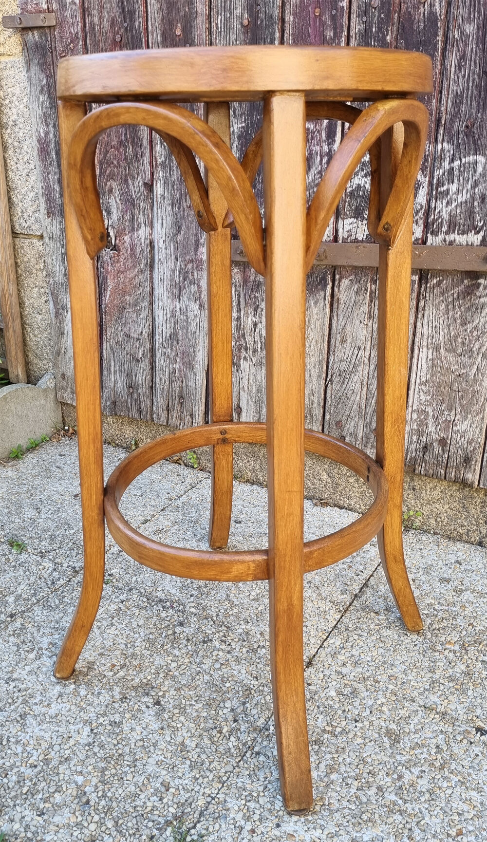 Baumann bar top stool, signed, wood, vintage, 1954