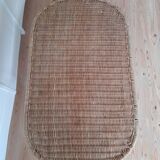 Rattan and wrought iron coffee table