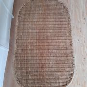 Rattan and wrought iron coffee table