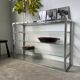 Pair of chrome and glass shelves from the 70s