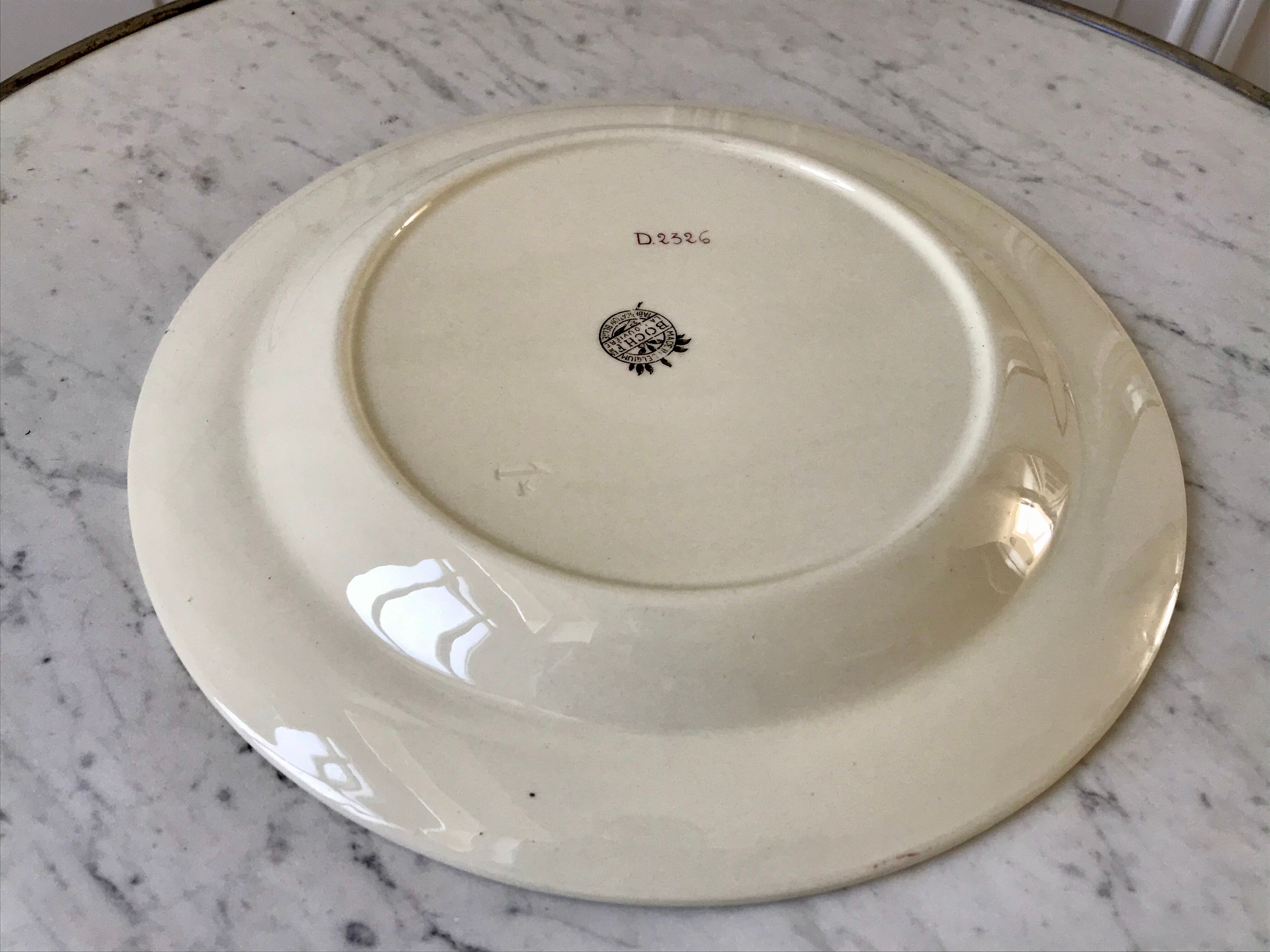 round dish Villeroy & Boch La Louvière Belgian manufacture in Iron Earth early twentieth century