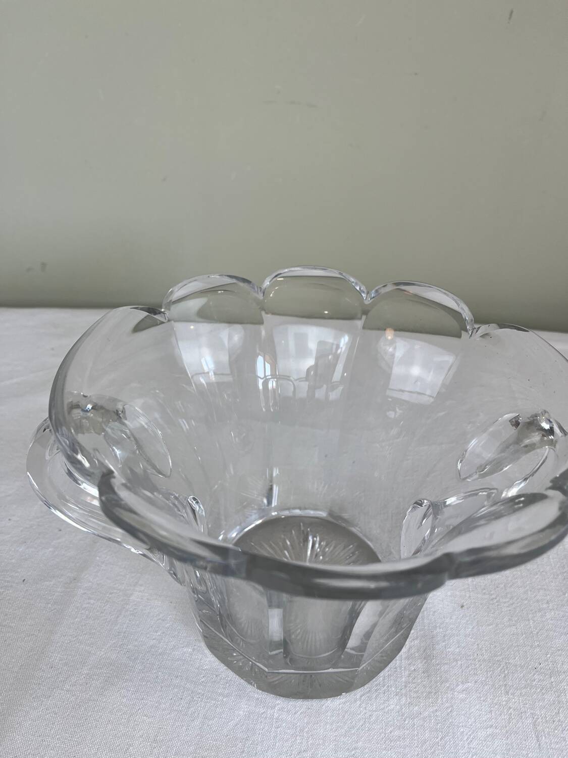 Moulded pressed glass cup