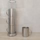 4 Grandes Tasses en inox et son support métallique