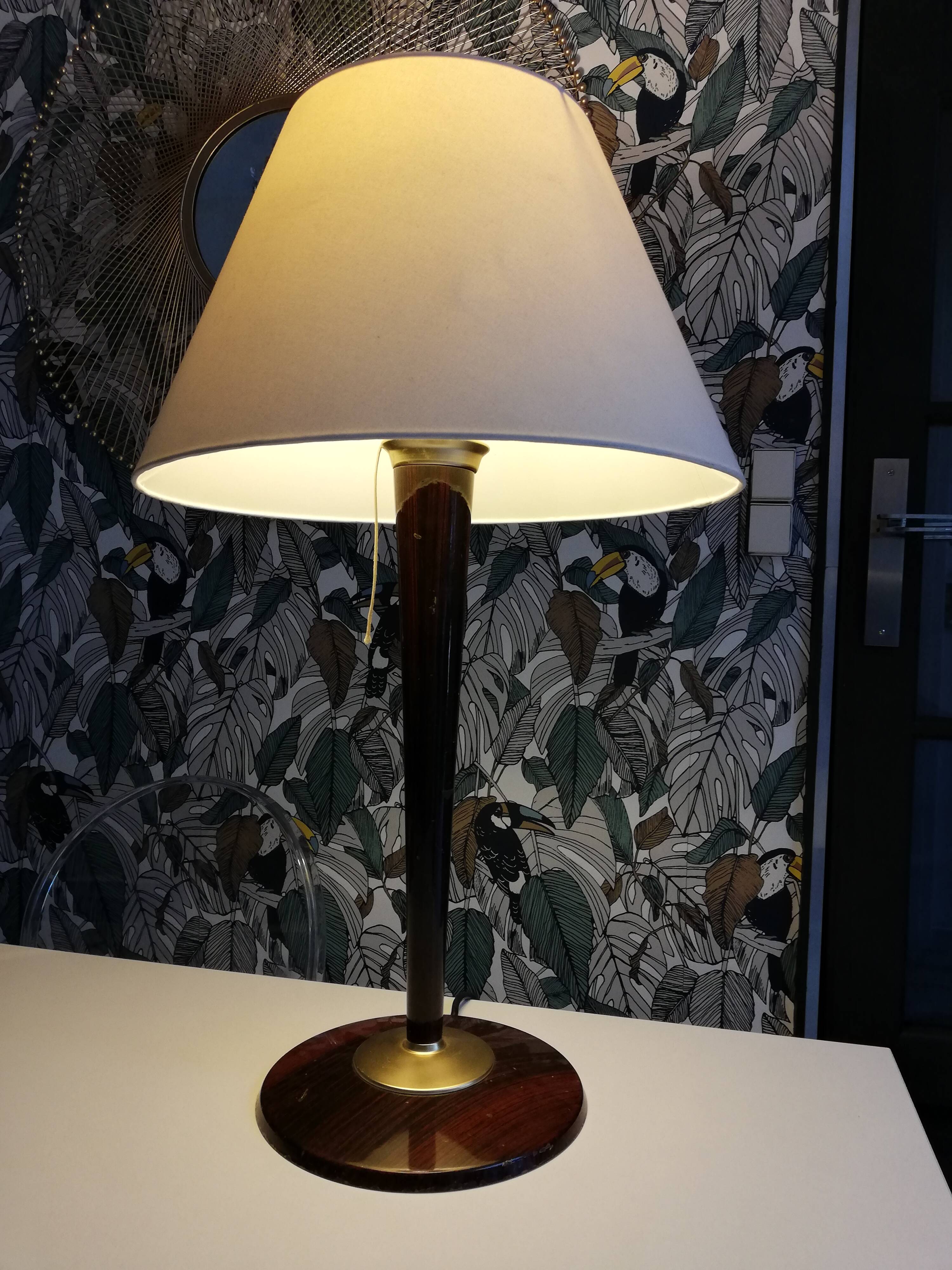 Lamp style art deco foot wood Mazda