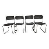 Set of four vintage 1970 sled chairs
