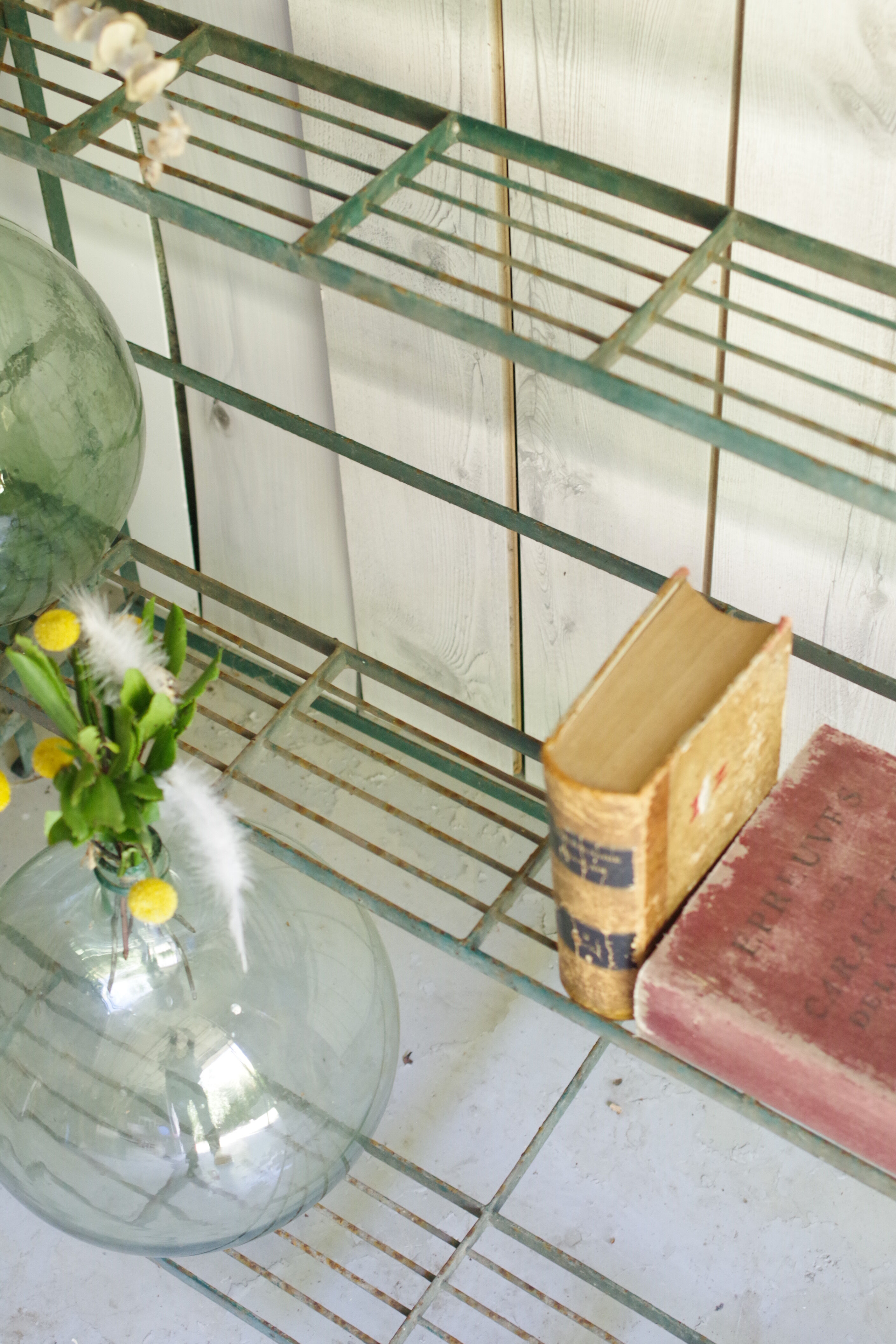 Antique florist metal shelf-industrial shelf