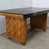 1950 oak table on black