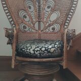 Large Armchair Peacock Emmanuelle/vintage rattan