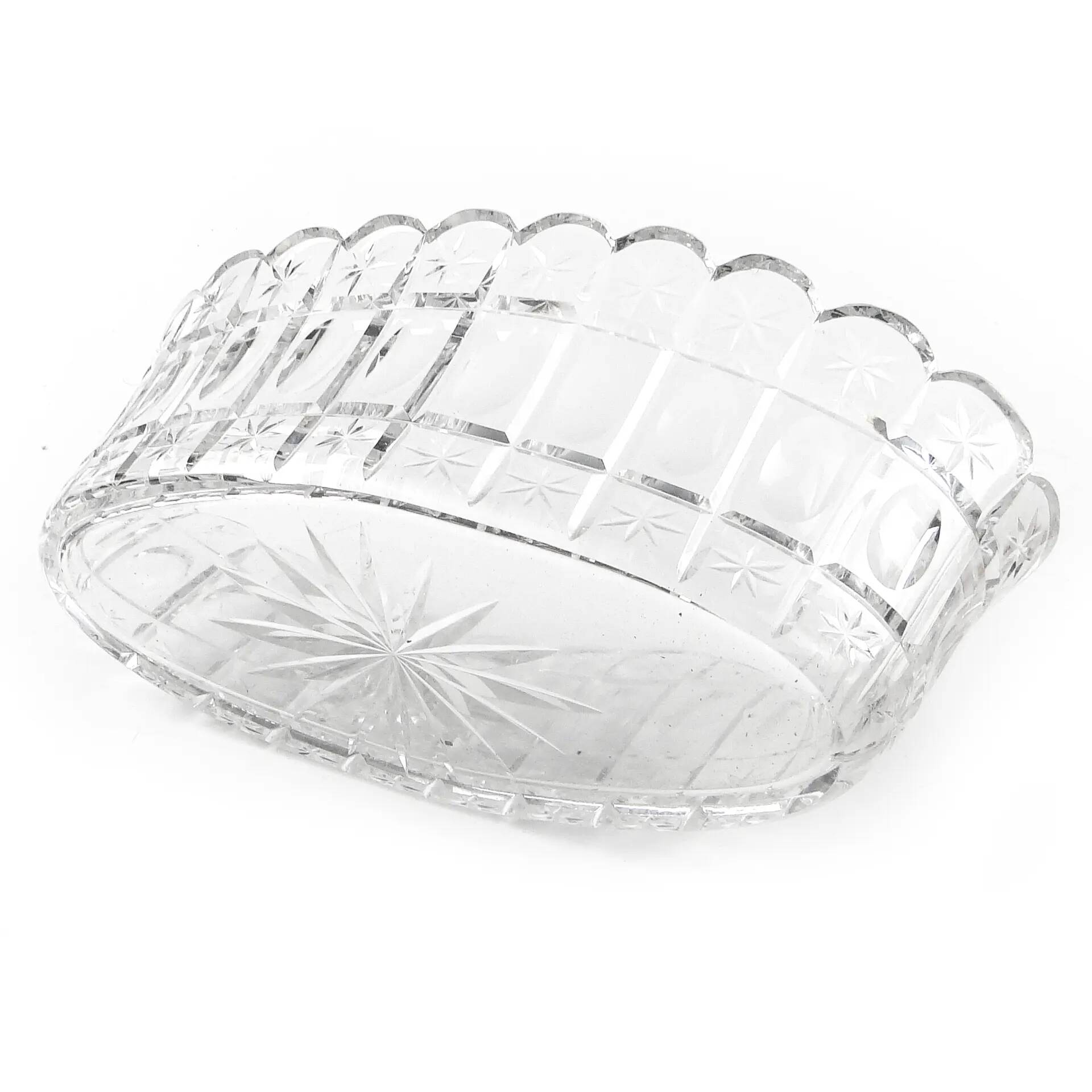 Art Deco jardiniere, crystal, Czechoslovakia, 1930s