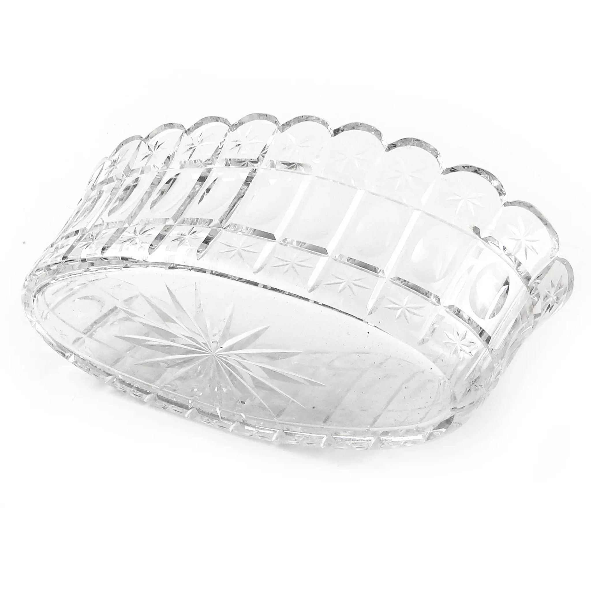 Art Deco jardiniere, crystal, Czechoslovakia, 1930s