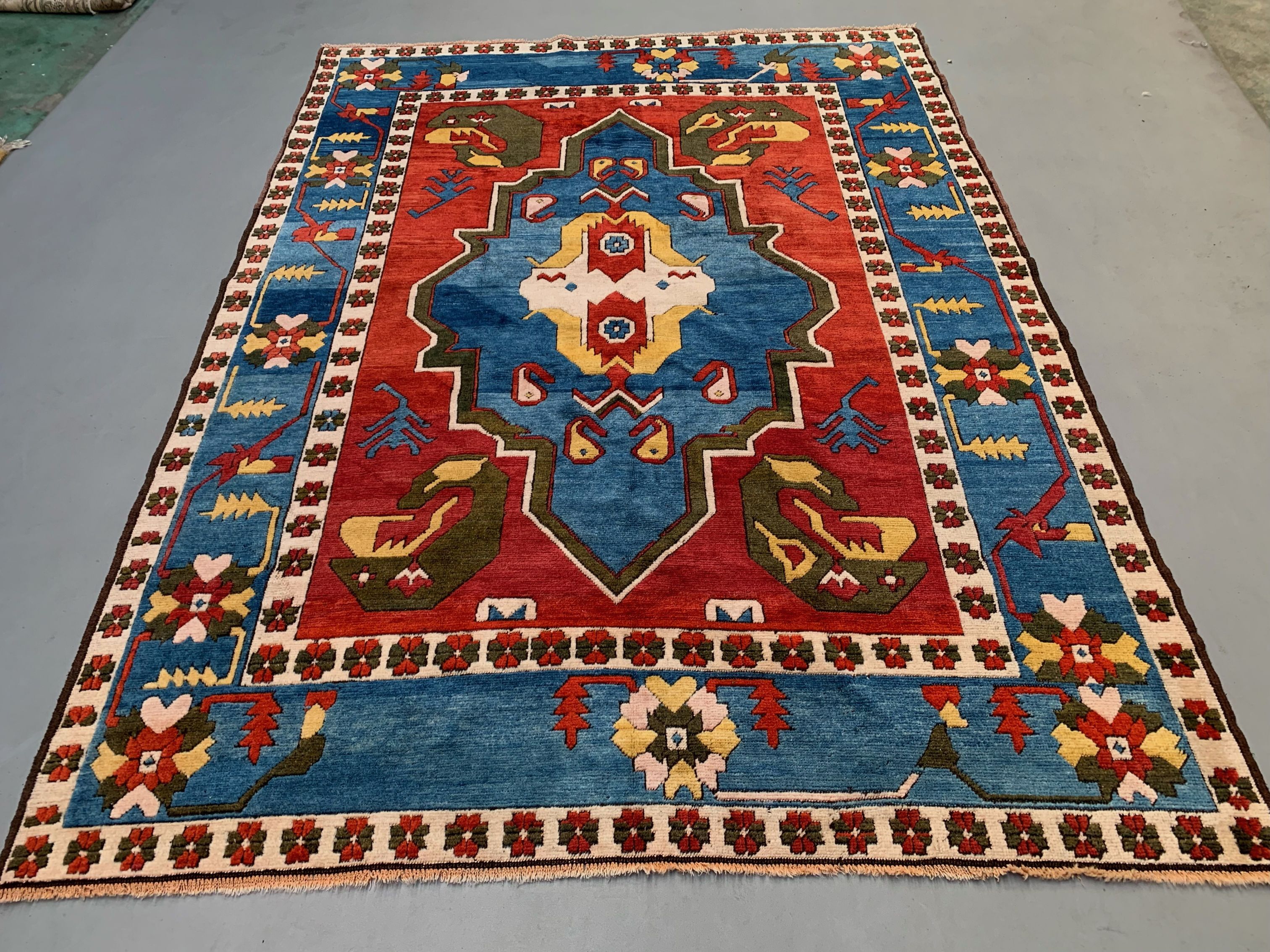 Old turkish kazak rug oriental, 306x221 cm