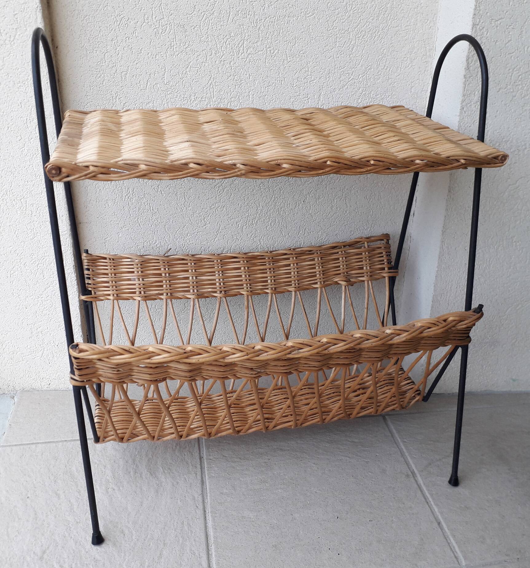 Wicker side table