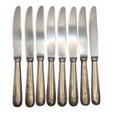 Lot de 8 petits couteaux de la marine en métal argenté soh