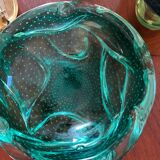 Cendrier / vide poche  murano bullé dans un vert Menthe