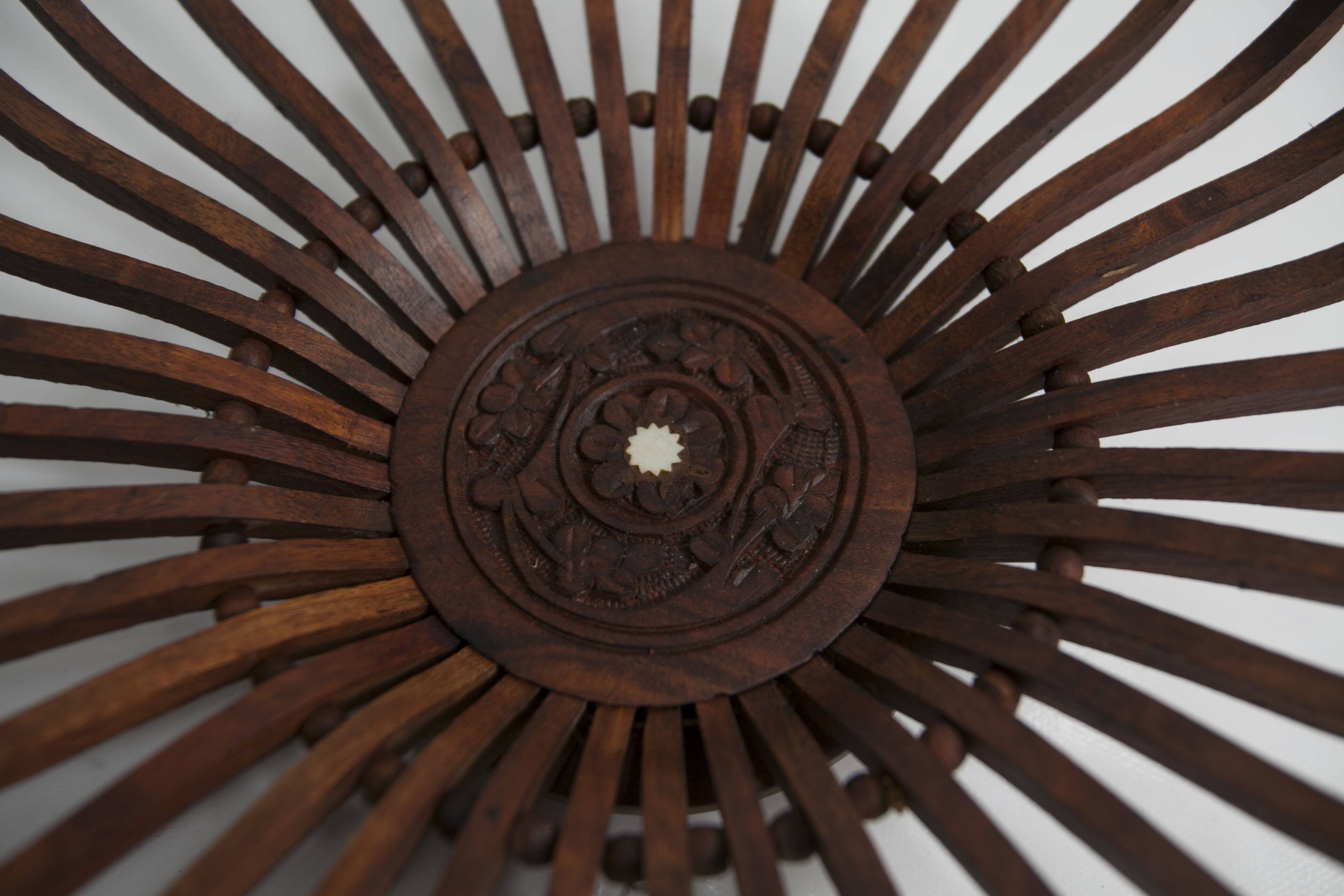 Handcrafted fruit dish 1960 solid wood unique piece