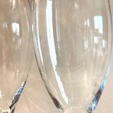 Duo of Large Tealight Holders Vases Candle Holders on Stand Blown Crystal Glass Deco